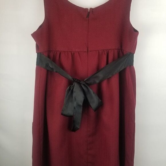 SO WEAR IT DECLARE IT Burgandy Empire Dress with back sash tie. SIZE M. - Picture 8 of 14